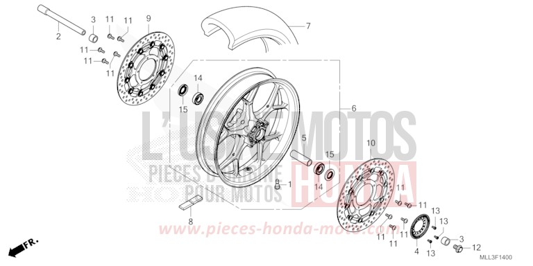 FRONT WHEEL for CB1000F "Big One" GRAND PRIX RED (R380) from 2025